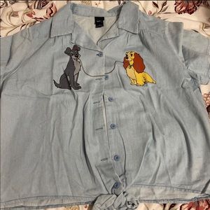Lady and The Tramp tie front denim top